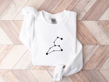 Leo Embroidered Zodiac Sweatshirt Constellation Sweater, Horoscope Sweatshirt, Zodiac Birthday, Taurus Gemini Cancer Virgo Aquarius Pisces